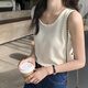 
Yu Zhaolin (YUZHAOLIN) suspender vest women's base cover for breast-covering suit inside and can be worn with versatile tops sleeveless T-shirt spring and summer black