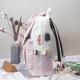 Neue koreanische Version des vielseitigen literarischen Leinwand -Rucksacks für Mädchen im College -Stil Rucksack Leichtes Kapazität Grundschüler Junior High School Schüler High School Schools Schultasche Computertasche FantExi V688G Pink