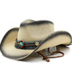 Woodpecker brand spring and summer bohemian style western cowboy straw hat foldable summer windproof rope Tibetan style hat Kaka M (56-58cm)