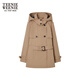 Teenie Weenie stockless bear autumn and winter college style medium-length windbreaker jacket for women Khaki S 160