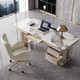 Jiangjixuan light luxury high-end Italian slate study computer desk and chair combination modern simple large and small apartment calligraphy and painting desk home furniture bedroom bright slate calligraphy desk bright slate desk + book chair 140*70*75
