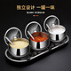 Bo Yiou 304 stainless steel seasoning jar kitchen combination set household salt shaker bottle chili seasoning box seasoning jar with spoon, single seasoning jar with spoon