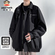 Chaqueta Paul Frank Chaqueta Casual de Primavera y Otoño para Hombre Tops Sueltos de Marca de Moda para Hombre Negro XL