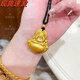 Fuhuang Jewelry Ancient Method Inherited Big Belly Maitreya Buddha Pendant for Women 999 Pure Gold Covered with Silver and Laughing Buddha to Keep Safe and Safe for Your Girlfriend during the Holidays Gold Covered Silver Maitreya Buddha Pendant Covered with 2.5 Grams of Gold and Black Rope