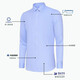 Woodpecker high-end pure cotton DP free-iron blue men's long-sleeved shirt new business casual formal wear professional work clothes white shirt long-sleeved style 3923 [light blue] 40