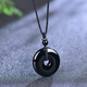 Istone obsidian safety buckle wealth rolling pendant new chinese style birthday gift for girlfriend