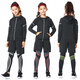 Dika children's tights training clothes quick-drying clothes girls basketball football running yoga clothes girls base layer suit autumn plus velvet style - all black 4-piece set L size recommended 170-175 high 120-140 Jin Jin is equal to about 0.5 kg