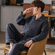 Wei Jie Pure Cotton Pyjamas für Männer im Winterherbst- und Winter-Herren-Pyjamas verdickten Zwischenschicht-Baumwoll-Herrenanzug mittleren Alters und älterer Männermodell P3878 Big Red Cotton 3L [180-210jin [Jin gleich 0,5 kg]]