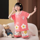 
Langsha parent-child mother-daughter clothing pajamas women summer short-sleeved thin cotton home clothing girls summer girls student suit LM6627 XL women 165-170CM/115-135Jin[Jin equals 0.5 kg]