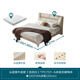 
Lin's home double bed master bedroom large bed modern light luxury top layer cowhide ribs skeleton bed leather art bed 1.8 meters 2 meters TPC701