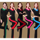 Jingga mittleren Alters und älteren modalen Quadratmodal-Tanzkostüm-Set-Tanzhosen Lateinische Praxis Frauen Y191 Langarmes + K1421 Black + Gras Green Edge Set l