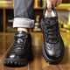 Sanlitai large-size cotton shoes winter plus velvet Martin boots men's wool short boots Northeast outdoor snow boots leather dad men's shoes 15867 black 40