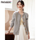 Pincai (PINCAI) knitted cardigan female cute cat embroidered sweater spring and autumn simple sweater jacket P143Z1009