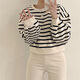 VEOX striped sweatshirt women's short 2025 new thin Korean version of niche women's loose spring, autumn and winter plus velvet top 9923 sweatshirt black thin S 65-80Jin [Jin equals 0.5 kg]