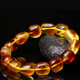 Wanjun natural high-quality amber beeswax Passepartout bracelet half gold amber half blood amber honey color sweet and honey-shaped, raw ore and raw seed polished, exquisite and generous, with certificate of authenticity