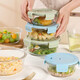 Cialcopper Round Lunch Box Worker Can Microwave Heating Special Bowl con Box Lunch Box de lonchera de arroz caja de frescura VERDE LUCAY Round 1050ml*2