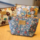 OIMG Korean cute printed cosmetic bag small floral waterproof portable cosmetic bag large capacity toiletry bag travel storage bag orange small flower medium cosmetic bag