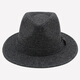 SOMUBAY middle-aged and elderly men's big-brim gentleman's hat, retro Shanghai beach autumn and winter hat British woolen thickened jazz hat LRM-144 straight edge big-brimmed autumn and winter woolen-black standard size M (57-58cm) with adjustment rope inside