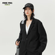 Foss Phil西装外套男女春秋季潮牌宽松商务休闲百搭小西服上衣K8黑色2XL