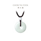 Chow Tai Fook Jade Peace Buckle Jade Pendant Necklace Pendant with Beads and Thin Brown Rope Women's Birthday Gift K65131 K65131