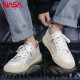 NASA XVVX official joint skateboard shoes for boys spring and summer new breathable casual versatile low-cut thick-soled canvas shoes for men trendy black 42
