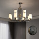 
Suyin new Chinese style living room lamp full copper chandeliers Chinese style villa simple modern Chinese style lamp study bedroom lamp 9901 8 heads [E27 light bulbs*8]