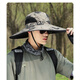 Sun hat, outdoor sun protection hat, fishing hat with extended brim 15cm, sun protection and rainproof folding photography hiking hat, extended brim 15cm - A3 military green - quick drying L size [within 60cm]
