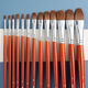 Brush, gouache brush, round head oil brush flat head set, watercolor acrylic water chalk, special for art students, 6 pieces [13579 11]+ ​​line pen box