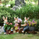 Yi Mingyuan courtyard decoration floor-standing simulation rabbit ornaments living room balcony crafts outdoor animal sculpture flower pot landscape style five (H20106)