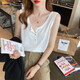 
Yu Zhaolin's vest for women in summer, wearing suspenders, inner wear, and covers the secondary breasts, sleeveless loose ice silk top. YZL-Roaming Diary [White] buttons. XL code recommended: 110-140Jin [Jin equals 0.5 kg]