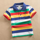Ropa para niños Camiseta de manga corta Camiseta de verano para niños Camiseta de rayas de solapa de solapa infantil de manga intermedia