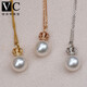 V&C18K diamond South Sea white pearl pendant Australian white seawater pearl crown pendant perfect round flawless cold light 10-11MM 18k white + diamond (excluding chain) 10-11MM
