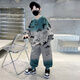 三叶豆（SANYEDOU）男童套装春秋款儿童运动服中大童衣服男孩悟空卡通卫衣秋季两件套 TZ6167款绿色 170cm