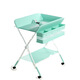 Mesa de pañales de pañales plegables plegables mesa de cuidado de bebés mesa de pañales para bebés mesa táctil recién nacido mesa de pañales de orina - modelo móvil gris + set de tres piezas