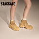 Sigatu's New Winter Winter British Style Martin Boots Big Yellow Boots Botas cortas Botas de mujeres elevadas Y3929DD4 Cool Khaki 37