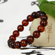 Famous Amber Family Blood Amber Bracelet Women's Natural Amber Single Circle Bead Maroon Bracelet Birthday Gift About 11+mm