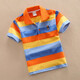 Ropa para niños Camiseta de manga corta Camiseta de verano para niños Camiseta de rayas de solapa de solapa infantil de manga intermedia