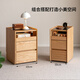 Genji Muyu Massivholz-Nachttisch, beweglicher Glas-Nachttisch, Schlafzimmer, Eiche, kleiner Schrank, kleiner Wohnungs-Aufbewahrungsschrank, 0,4 m Nachttisch (400 x 400 x 549 mm)