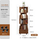 Small craftsman's simple rotating bookshelf 360-degree bookcase removable floor-standing storage rack living room display rack five-layer walnut color