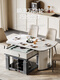 Ruxi [Massivholz-Esstisch] Mahjong-Maschine Vollautomatisch langer langer Tisch mit zwei Nutzung mit zwei Nutzung All-in-One-Heimmaschine Bass Schach und Karten Maschinencreme Windholz Schatten-Rund-Rund-Rund-Rund-Set 12799