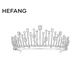 HEFANG He Fang Jewelry Sparkling Sugar Cube Crown Elegant Ladies Light Luxury High-end Birthday Gift for Girlfriend Silver (Customized products do not support returns or exchanges)