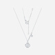 Saturday Fortune (ZLF) PT950 platinum necklace for women, platinum car flower, lucky four-leaf clover chain pendant for girlfriend 40+5cm-3.55g