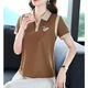 
Qiange Guangzhou Puning brand shirt women picking up the tail single big brand cutting label and removing cabinets in summer high-end versatile simple Po purple 6623 L (recommended 95-110 Jin [Jin equals 0.5 kg])