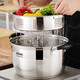 Shunda (SND) Japanese steamer 304 stainless steel thickened double bottom single layer multi-purpose soup pot open flame induction cooker universal 26cm