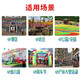 风车装饰户外旋转幼儿园小风车六一景区悬挂塑料风车串玩具风车 加厚四纯27cm/100个+30M钢绳混发