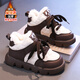 JIEMIEN Girls' Shoes Large Cotton Shoes 2025 New Spring Children's Fashion Snow Boots Medium and Large Children's Velvet Thickened Cotton Boots Girls F158 Brown (too small, choose one size larger) 35