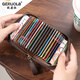 Groraka Bag Women's 2025 Nuevo gran capacidad Anti-demagnetización de almacenamiento de tarjetas de alta gama Banco de clip de tarjeta pequeña Cambio de tarjeta 20 ranuras de tarjetas-Color de color marrón-Cepillado antirrobo