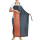 Qijing waterproof and oil-proof thickened canteen catering kitchen work clothes acid-alkali-resistant and extended aquatic products household leather apron for men and women black and red thickened 110*80