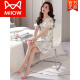 Catman (MIIOW) Light Luxury High Gray New Silk Cool Sorth-Selled Slightved Gooding para 2024 para mujeres delgadas de verano Summer de alta gama de alta gama MD9926 L (peso recomendado 105-115 Jin [Jin equivale a 0.5 kg])