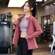 KEJIMITAO Large Size Running Top Women's Autumn Fitness Yoga Wear Sports Jacket Zipper Loose Quick-Drying Long Sleeve Fat mm Red M (Recommended 90-105Jin Jin equals 0.5kg)